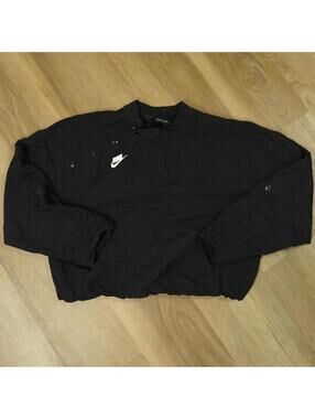 Nike Sportswear Women’s Woven Pullover Bomber Size Small Loose Fit - Black